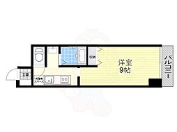 スクエアK2宝塚 1Kの間取図画像