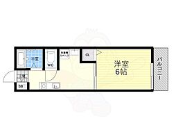 メゾン浜田 1Kの間取図画像