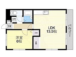 ファミーユ宝塚 1LDKの間取図画像