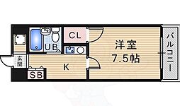 ローレルメゾン 1Kの間取図画像