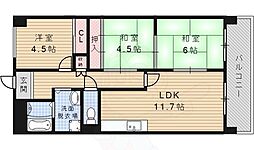 ノイハウス宝塚 3LDKの間取図画像