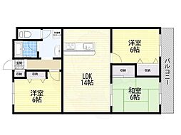 ファミール宝塚 3LDKの間取図画像
