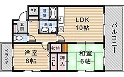 アメニティーマンション3 2LDKの間取図画像