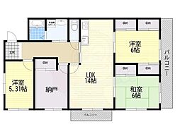 逆瀬川パーク・マンション 3SLDKの間取図画像
