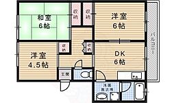タカ仁川マンション 3DKの間取図画像