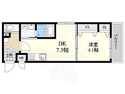 アプローズ清荒神 1DKの間取図画像