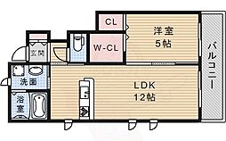 アンボワーズ売布 1LDKの間取図画像