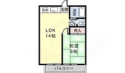 グリーンハイツ 1LDKの間取図画像