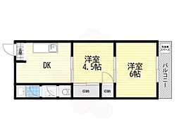 千種ケ丘グランドハイツ 2DKの間取図画像