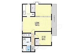 アビタシオン仁川3 2LDKの間取図画像