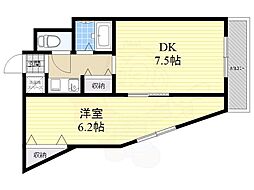 加茂ローゼンハイム 1DKの間取図画像