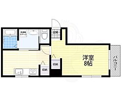 カースル仁川 1Kの間取図画像