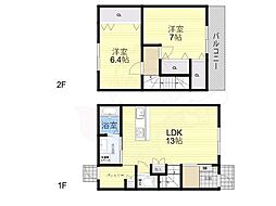 牡丹園参番館 2LDKの間取図画像