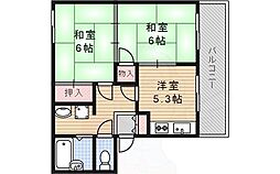 パークヴィレッジ 2DKの間取図画像