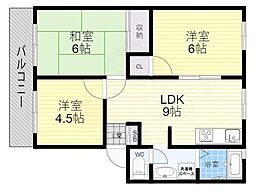 サニーハイツ 3LDKの間取図画像