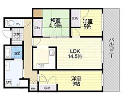 ジオタワー宝塚WEST 3LDKの間取図画像