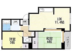 ブランユーカリ 2LDKの間取図画像