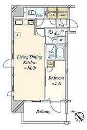 アトラス表参道 1LDKの間取図画像