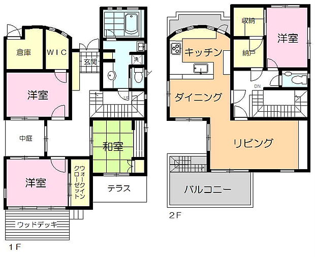 宇都宮市中今泉2丁目　中古住宅(4LDK)の間取り