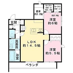 仮)小杉陣屋町2丁目メゾン 2LDKの間取図画像