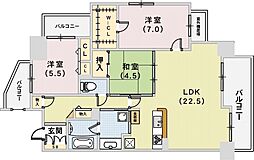 ワコーレ須磨妙法寺ステーションマークス 2階3LDKの間取り