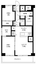 メガロン大井町 2LDKの間取図画像