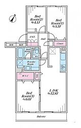 藤和東林間コープ 3LDKの間取図画像