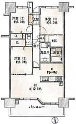 ライオンズマンション西橋本 3LDKの間取図画像