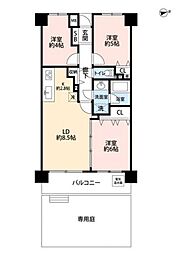 京王橋本パーク・ホームズ弐番館 3LDKの間取図画像