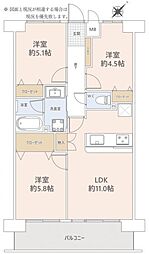 東急ドエルアルス多摩境 3LDKの間取図画像