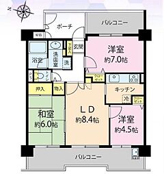 ダイアパレス八王子アヴァンティ 3DKの間取図画像