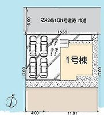 6ｍの公道に面した物件、陽当たり通風良好です！