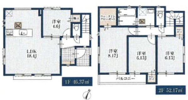 建物参考プラン　1区画間取り図