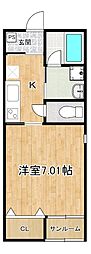 レジーナ 2階1Kの間取り