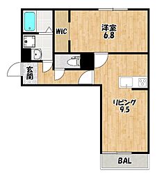 シャーロット石橋駅前 3階1LDKの間取り