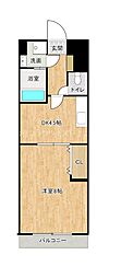 ロイヤルガーデン弐番館 1DKの間取図画像