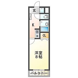 メゾン・ド・ソレイユ 1Kの間取図画像