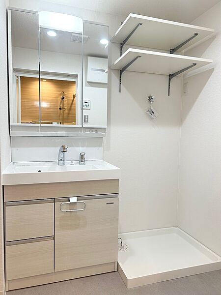 洗面化粧台、洗濯機置き場（施工例）