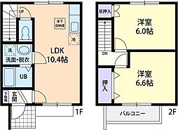 薫風 2階2LDKの間取り