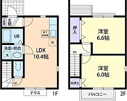 フォレストコート 2階2LDKの間取り