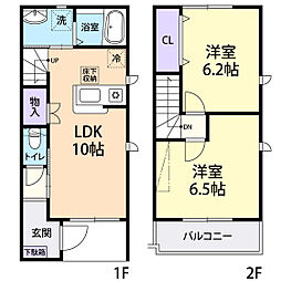 Will　Court（ウィル　コート） 2階2LDKの間取り