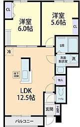 Amabile(アマービレ) 2LDKの間取図画像