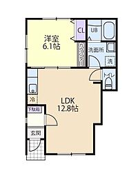 ラピスパンシオン 1LDKの間取図画像