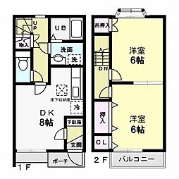 ベルハイム 2DKの間取図画像