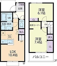 La・pause garden(ラ・ポーズ ガーデン) A 2LDKの間取図画像
