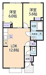 La・pause garden(ラ・ポーズ ガーデン) B 2LDKの間取図画像