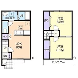 サクシード 2LDKの間取図画像