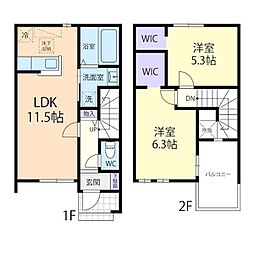 Doux maison 木和田島 C 2LDKの間取図画像
