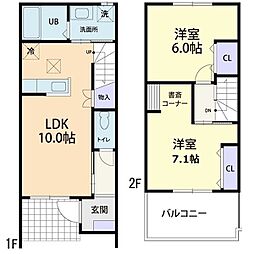ミレニアムタウン2B 2LDKの間取図画像
