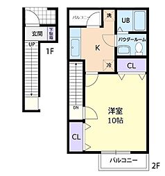 ジュネスキリクボ 1Kの間取図画像